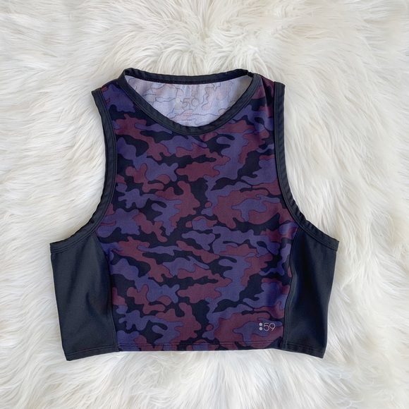 Splits59 Tops - Splits59 Camo Print Crop Tank Top workout tank
